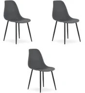Krzesła - Krzesło WAT ciemnoszare / nogi czarne x 3 - miniaturka - grafika 1