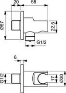 Wieszaki łazienkowe - Ideal Standard Joy Uchwyt prysznicowy z przyłączem chrom BC807AA - miniaturka - grafika 1