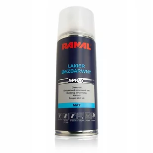 Ranal - Lakier Bezbarwny Mat Spray 400Ml - Chemia warsztatowa Ranal - Lakier Bezbarwny Mat Spray 400Ml - Chemia warsztatowa - miniaturka - grafika 1