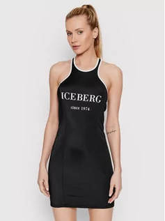 Sukienki - Iceberg Sukienka codzienna ICE2WCU03 Czarny Slim Fit - grafika 1