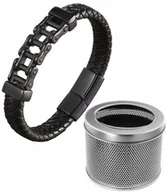 Bransolety męskie - MĘSKA BRANSOLETKA ŁAŃCUCH MOTOCYKLOWY EKO 21CM + PUDEŁKO - miniaturka - grafika 1