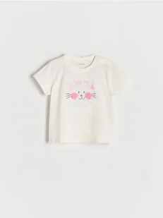 Reserved - T-shirt z haftem - złamana biel - Bluzki dla niemowląt - miniaturka - grafika 1