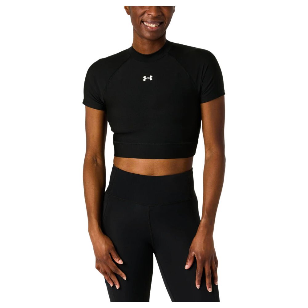 Koszulka damska Under Armour HeatGear Crop Mock SS Ultimate Black/White L