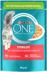 Korzystny zestaw Purina ONE - Sterilised, Indyk z zieloną fasolką, 26 x 85 g - Mokra karma dla kotów - miniaturka - grafika 1