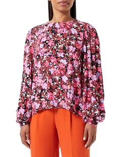 Bestseller A/S VMBEA Omni LS Top WVN GA, Black/Aop: omni, L - Koszulki i topy damskie - miniaturka - grafika 1