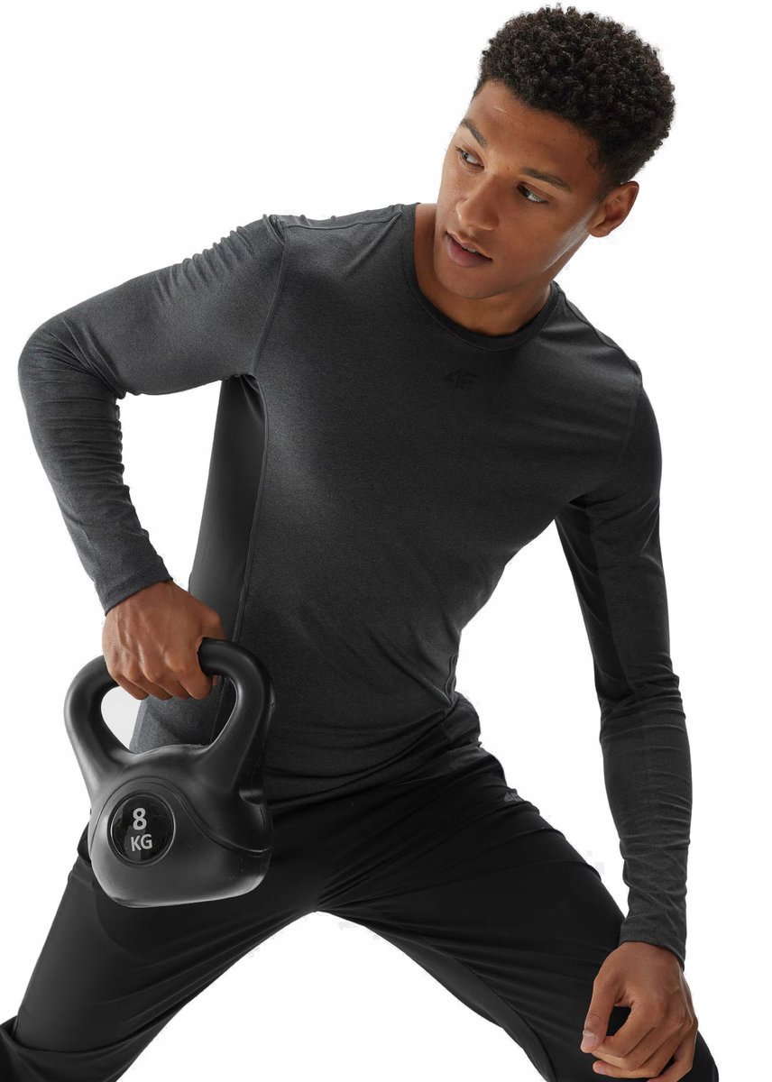 Męski longsleeve treningowy szybkoschnący bluzka 4F M273 22M szary L