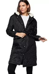 Trendyol Damska kurtka zimowa z klapą, jednokolorowa, oversize, czarna, XS, Czarny - Kurtki damskie - miniaturka - grafika 1