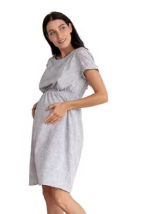 ToBe Damska przewiewna letnia sukienka ciążowa o lakonicznym kroju, 3178760, szara w kropki, L, Szary w kropki, L - Sukienki - miniaturka - grafika 1