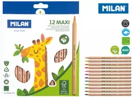 Pozostałe akcesoria dla plastyków - Milan Kredki Maxi trójkątne natural 12 kolorów 07226212FSC cena za 1szt. - miniaturka - grafika 1