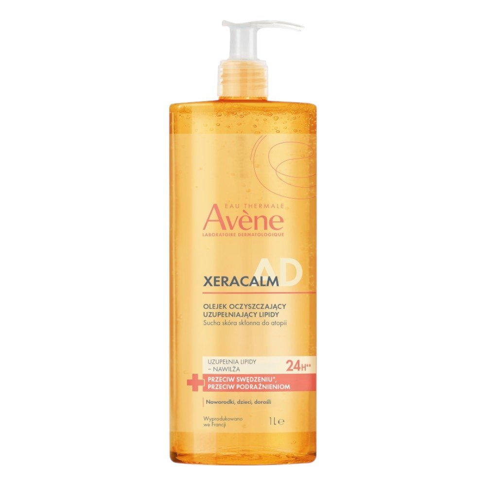 Avene XeraCalm A.D Olejek oczyszczający uzupełniający lipidy do skóry suchej i skłonnej do atopii, 1000 ml