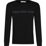 Bluzy dla chłopców - CALVIN KLEIN JEANS Bluza RAISED INST. LOGO FLEECE CN | Regular Fit - miniaturka - grafika 1