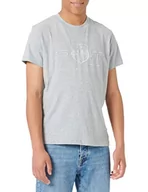Koszulki męskie - GANT T-shirt męski, szary melanż, S - miniaturka - grafika 1