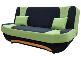 nabbi Sofa rozkładana ze schowkiem Ella II - czarno-zielona - Sofy i kanapy - miniaturka - grafika 1