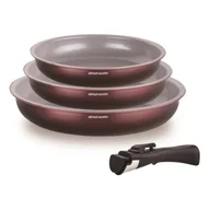Zestawy garnków i patelni - Zestaw 3 patelni - ARTHUR MARTIN - AM8866 - Do wszystkich rodzajów kuchenek, w tym indukcyjnych - 20/24/28 cm + 1 uchwyt - Aluminium - Powłoka ceram.. - miniaturka - grafika 1
