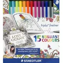 Staedtler Triplus kolekcja Johanna Basford cienkopisy trójkątne 0.3 mm 15 kolorów - Przybory szkolne - miniaturka - grafika 1