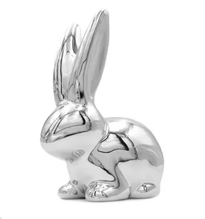 Króliczek Wielkanocny Figurka Ceramiczna Srebrna 10 Cm - Wielkanoc - miniaturka - grafika 1