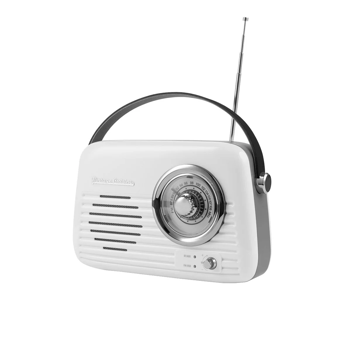 Retro Radio Z Głośnikiem Bluetooth Vintage Cuisine - Białe