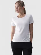Koszulki sportowe damskie - Damski t-shirt z nadrukiem 4F 4FWMM00TTSHF1846 - biały - miniaturka - grafika 1