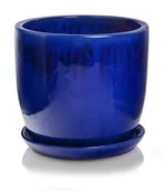Donice - Kobaltowa Donica Ceramiczna z Podstawkiem 41x34 cm - miniaturka - grafika 1