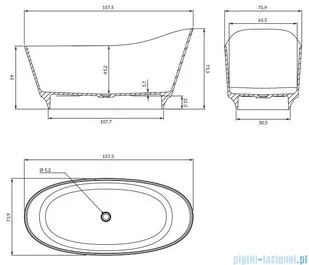 Omnires Neo M+ wanna wolnostojąca 158x72 cm biały połysk NEO158SWWBP ___ RABAT W KOSZYKU! ___ | - Wanny z hydromasażem - miniaturka - grafika 2
