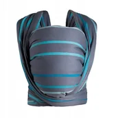 Chusty do noszenia dzieci - Zaffiro, Chusta tkana splotem diamentowym, Paski turkusowo-grafitowe - miniaturka - grafika 1