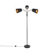 Lampy stojące - QAZQA Nowoczesna lampa podłogowa czarna 3-punktowa - Carmen - miniaturka - grafika 1