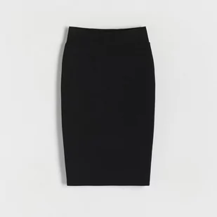 Reserved - Dopasowana spódnica midi - Czarny - Spódnice - miniaturka - grafika 1
