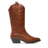 Kozaki damskie - Kowbojki ONLY Shoes Onlbronco 15304379 Brązowy - miniaturka - grafika 1