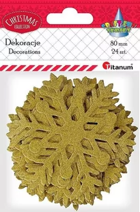 Titanum Naklejki papierowe płatki sniegu 24szt złote - Pozostałe akcesoria dla plastyków - miniaturka - grafika 1
