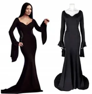 Stroje karnawałowe - Przebranie Morticia Addams Addamsów Suknia L/Xl - miniaturka - grafika 1