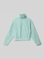 Bluzy dla dziewczynek - Bluza krótka z kołnierzem z polaru - miniaturka - grafika 1