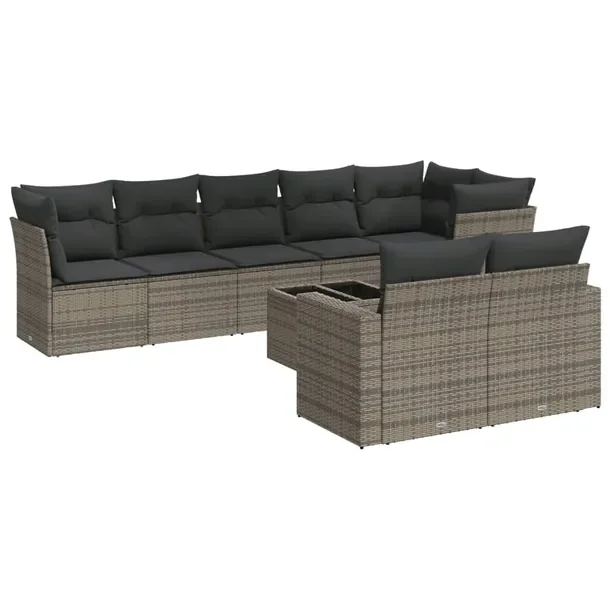 Zestaw mebli ogrodowych modułowych szary rattan PE 65,5x62x69 cm