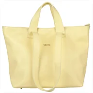 Torebki damskie - VEZZE Torba skórzana shopper bag żółty pastelowy na ramię i do ręki złote okucia - miniaturka - grafika 1