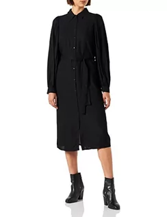 Sukienki - VERO MODA Women's VMKITTIE MDOT LS Calf Shirt Dress WVN sukienka, czarna, S - grafika 1
