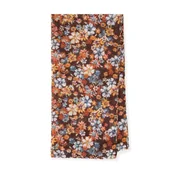 Apaszki i szaliki męskie - Damskie cienki szal w kwiaty brązowo-pomarańczowy - miniaturka - grafika 1