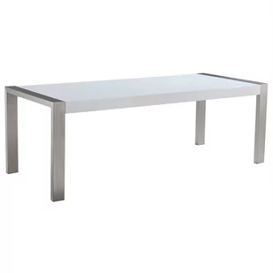 Beliani Stół do jadalni 220 x 90 cm biało-srebrny ARCTIC I 12493 - Stoły - miniaturka - grafika 1