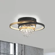 Lampy sufitowe - Lampa sufitowa LED Rotazo marki Paul Neuhaus, czarny/kolor mosiądzu - miniaturka - grafika 1