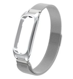Pasek Metalowy z Zapięciem na Magnes Braders Bransoleta do Oppo Band srebrny - Smartband - miniaturka - grafika 1