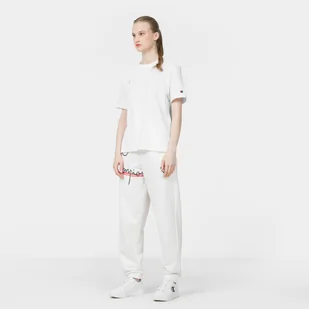 Damskie spodnie dresowe CHAMPION Elastic Cuff Pants - kremowe - Spodnie sportowe damskie - miniaturka - grafika 1