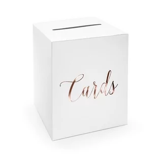 PartyDeco Pudełko na telegramy "Cards", Party Deco, różowe złoto, 24x24 cm PUDTM6-019R - Gadżety dla niej i dla niego - miniaturka - grafika 2