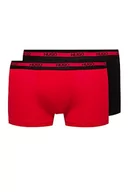 Majtki męskie - HUGO Męskie Trunk Twin Pack Zestaw dwóch krótkich bokserów z rozciągliwej bawełny Jersey, Czerwony (Jasny czerwony 622), XS - miniaturka - grafika 1