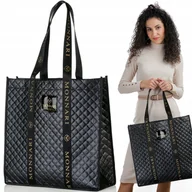 Torebki damskie - TORBA NA ZAKUPY Czarna MONNARI Duża POJEMNA A4 WODOODPORNA - miniaturka - grafika 1