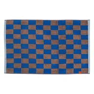 Dywaniki łazienkowe - Niebiesko-brązowy dywanik łazienkowy z bio bawełny 50x80 cm Retro – Mette Ditmer Denmark - miniaturka - grafika 1