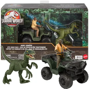 FIGURKA VELOCIRAPTOR JURASSIC WORLD FIGURKA CZŁOWIEKA BARRY + QUAD ATV - Figurki dla dzieci - miniaturka - grafika 1