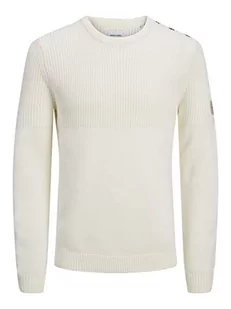 JACK & JONES Męska bluza Jjspencer Knit Crew Neck, jasny beż, S - Bluzy męskie - miniaturka - grafika 1