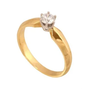 Złoty Pierścionek Zaręczynowy z Cyrkonią 585 2.6 g, R 17 Rodium - Pierścionki Złoty Pierścionek Zaręczynowy z Cyrkonią 585 2.6 g, R 17 Rodium - Pierścionki - miniaturka - grafika 1
