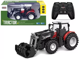 Traktor Czerwony Zdalnie Sterowany 2,4 G Ruchoma Łyżka 1:24 - Zabawki zdalnie sterowane - miniaturka - grafika 1