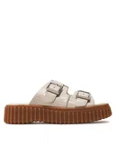 Klapki i japonki damskie - Clarks Klapki Torhill Slide 26176430 Beżowy - miniaturka - grafika 1