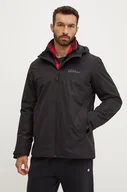 Kurtki i kamizelki sportowe męskie - Jack Wolfskin kurtka outdoorowa Taubenberg 3in1 kolor czarny - miniaturka - grafika 1