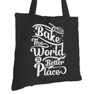 Torby i wózki na zakupy - Torba Bawełniana dla Piekarza Czarna Na Prezent ekologiczna Trwały Nadruk - miniaturka - grafika 1